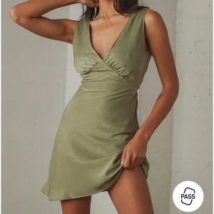Peppermayo Audrey Slip Dress in Khaki